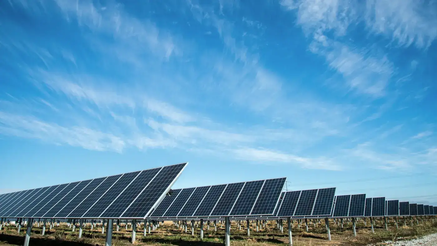 Commercial rooftop solar array installed above a business premises